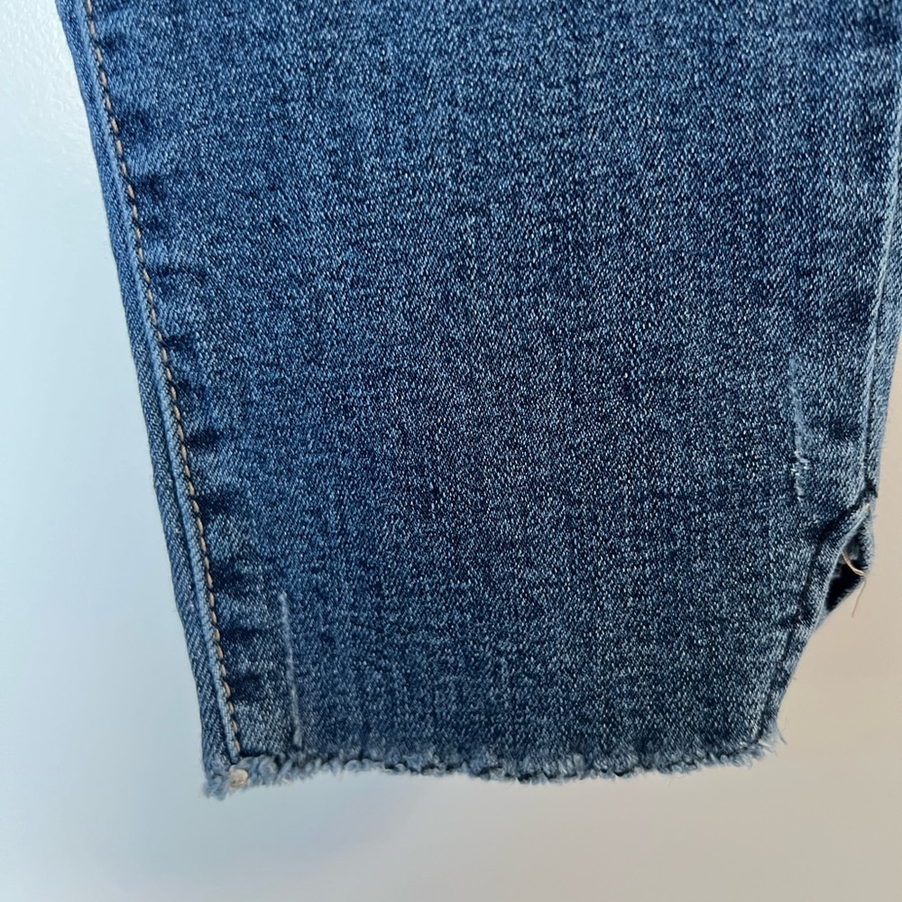 Vervet Classic Blue Ankle Skinny Fit Jeans with Distressed Button Fly - Picture 4 of 9